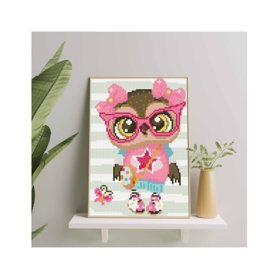 Diamond painting, Owl in glasses, 20x30, Oh-art, CJ291