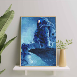 Dimanta mozaīka, Astronauts un zvaigznes, 40x50, Oh-art, GJ6306