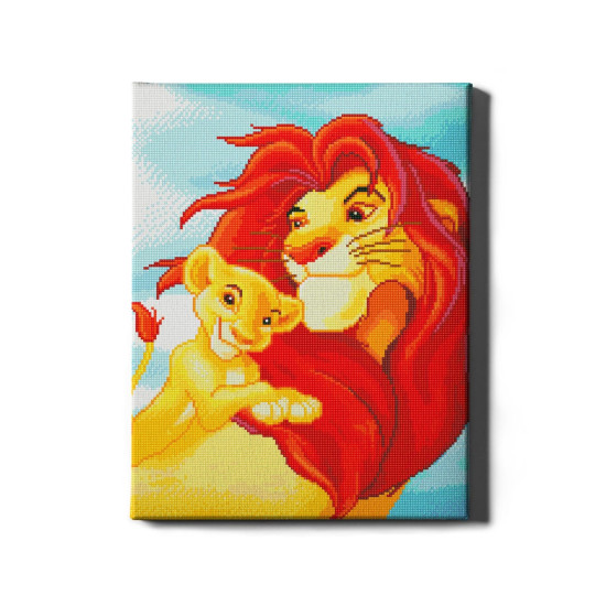 Deimantinė mozaika, Mufasa su Simba, 40x50, Oh-art, GJ6316