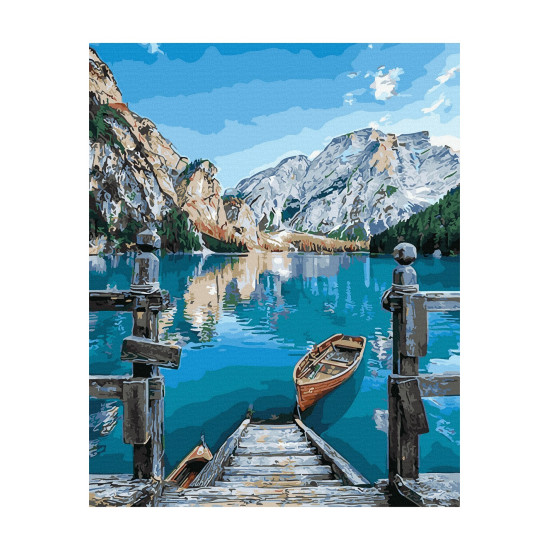 Glezna pēc numuriem, Laiva un kalni, 40x50, Oh-art, GX29450/OH