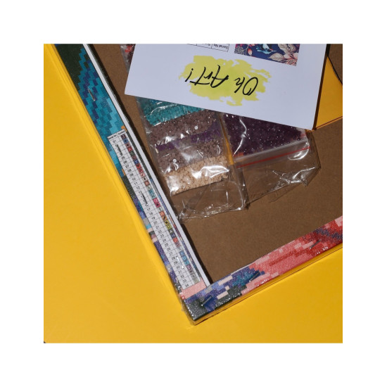 Timanttimaalaus, Pesukarhu hatussa, 30x40, Oh-art, EJ1620