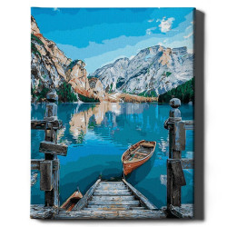 Glezna pēc numuriem, Laiva un kalni, 40x50, Oh-art, GX29450/OH