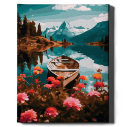 Painting by numbers, Boat on the river, 40x50, Oh-art, ANG718