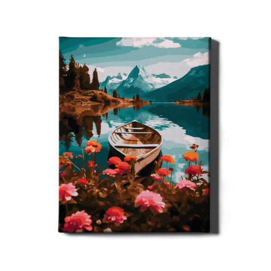 Painting by numbers, Boat on the river, 40x50, Oh-art, ANG718
