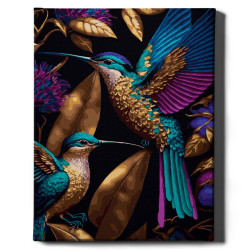Glezna pēc numuriem, Kolibri zeltā, 40x50, Oh-art, JX1099