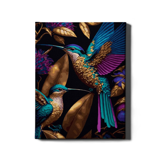 Glezna pēc numuriem, Kolibri zeltā, 40x50, Oh-art, JX1099