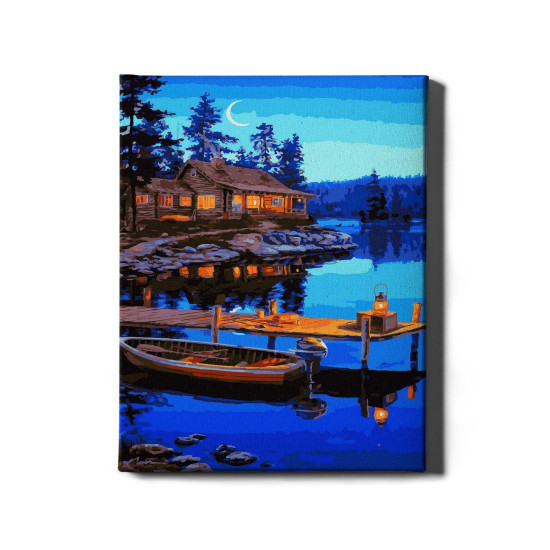Painting by numbers, House by the lake, 40x50, Oh-art, ANG467