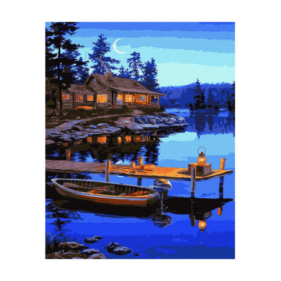 Painting by numbers, House by the lake, 40x50, Oh-art, ANG467