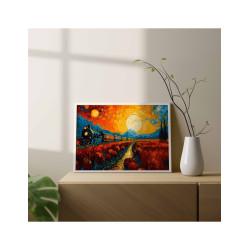 Картина по номерам, Поезд на закате, 40x50, Oh-art, GX47169