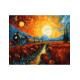 Tapymas pagal numerius, Traukinys saulėlydžio metu, 40x50, Oh-art, GX47169