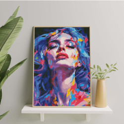 Dimanta mozaīka, Meitene ar zilajiem matiem, 40x50, Oh-art, GJ6416