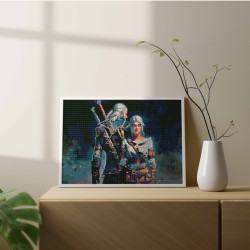 Dimanta mozaīka, Raganas Geralts un Cirilla, 40x50, Oh-art, GJ6419