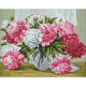 Dimanta mozaīka, Dzīvīgas Peonijas, 48x38 cm, artkatalog, WD2352