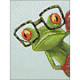 Diamond painting, Frog with Glasses, 15x20 cm, artkatalog, WD2362