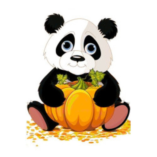 Dimanta mozaīka, Panda ar ķirbi, 20х30 cm, artkatalog, WD318