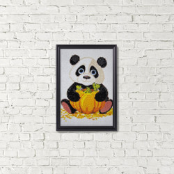 Dimanta mozaīka, Panda ar ķirbi, 20х30 cm, artkatalog, WD318