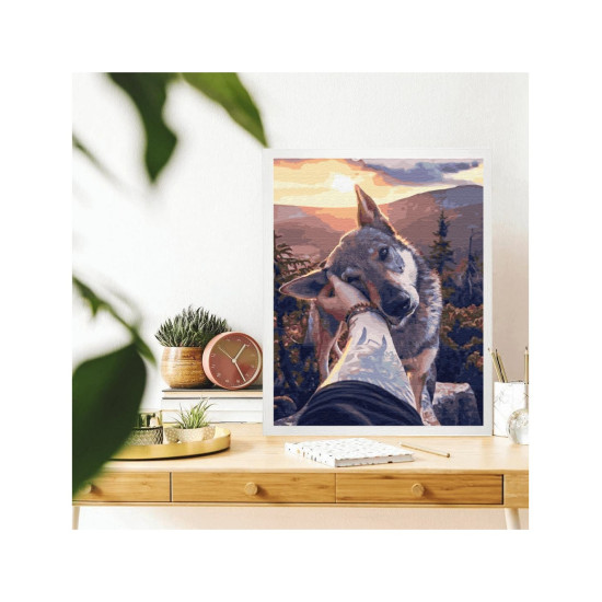 Glezna pēc numuriem, Pelēkais vilks, 40x50, Oh-art, GX28953
