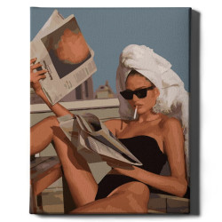 Painting by numbers, Woman on the Beach, 40x50, Oh-art, ANG138