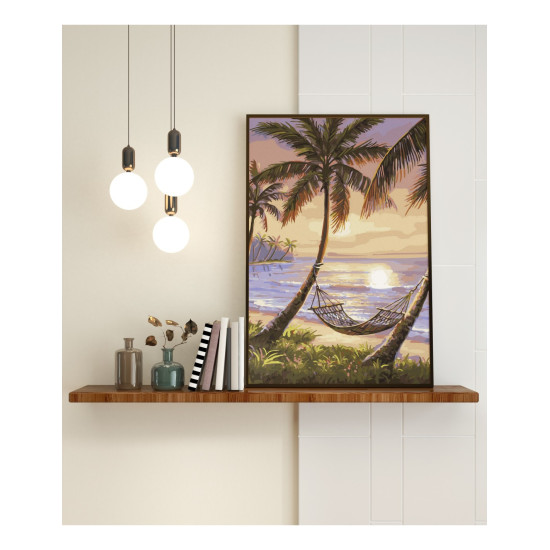 Glezna pēc numuriem, Palmas pie krasta, 40x50, Oh-art, ANG157
