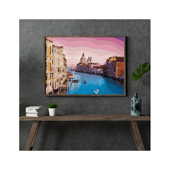 Tapymas pagal numerius, Rožinis saulėlydis, 40x50, Oh-art, ANG161