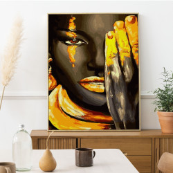 Glezna pēc numuriem, Grims ar zeltījumiem ar zelta krāsu, 40x50, Oh-art, JX1050