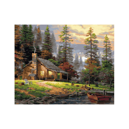 Glezna pēc numuriem, Māja mežā, 40x50, Oh-art, ANG276