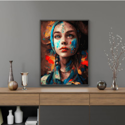 Glezna pēc numuriem, Meitene krāsās, 40x50, Oh-art, ANG328