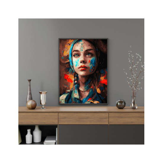 Glezna pēc numuriem, Meitene krāsās, 40x50, Oh-art, ANG328