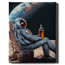Glezna pēc numuriem, Kosmonauts pārtraukumā, 40x50, Oh-art, ANG329