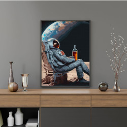 Glezna pēc numuriem, Kosmonauts pārtraukumā, 40x50, Oh-art, ANG329