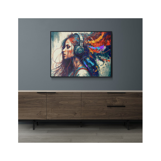 Glezna pēc numuriem, Meitene austiņās, 40x50, Oh-art, ANG331