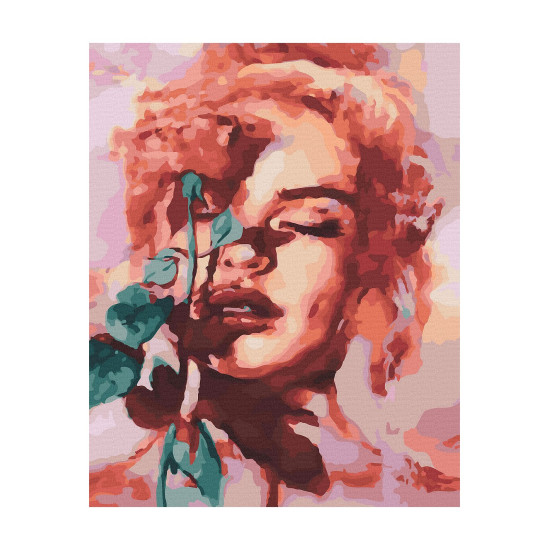 Tapymas pagal numerius, Moteris su rože, 40x50, Oh-art, ANG311