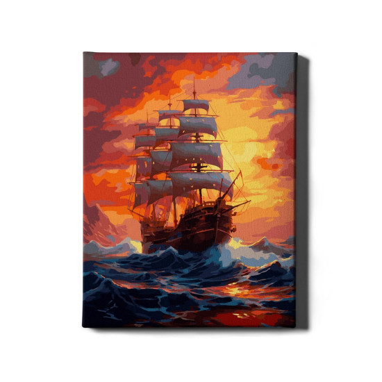 Tapymas pagal numerius, Laivas vidury nakties, 40x50, Oh-art, ANG549