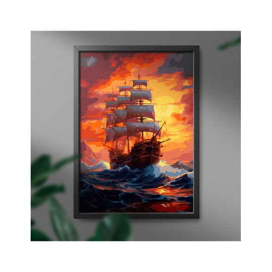 Tapymas pagal numerius, Laivas vidury nakties, 40x50, Oh-art, ANG549
