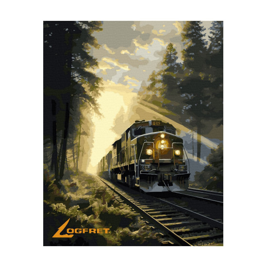 Tapymas pagal numerius, Traukinys miške, 40x50, Oh-art, ANG556