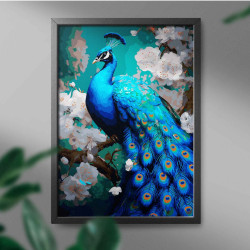 Glezna pēc numuriem, Zilais pāvs, 40x50, Oh-art, ANG559