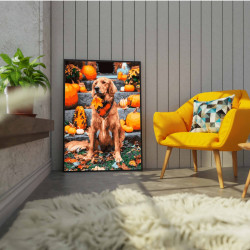 Glezna pēc numuriem, Labradors un ķirbji, 40x50, Oh-art, ANG561
