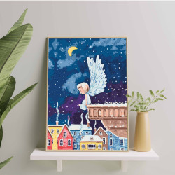 Glezna pēc numuriem, Ziemas eņģelis, 40x50, Oh-art, ANG568
