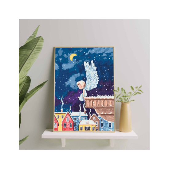 Glezna pēc numuriem, Ziemas eņģelis, 40x50, Oh-art, ANG568