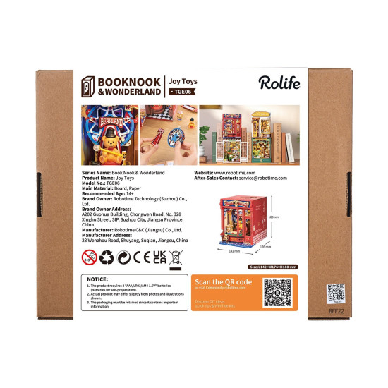 Kirjanurkkaus, Joy Toys, robotime, TGE06