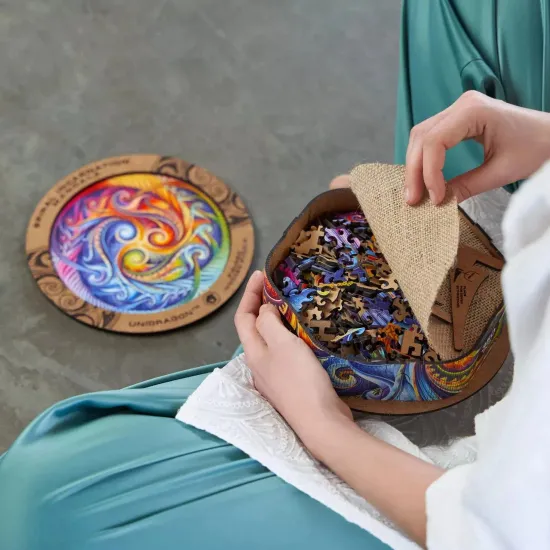 Koka puzle, Mandalas dāvanu komplekts #2, unidragon, Mandala Spiral Incarnation/M