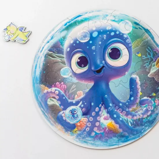 Koka puzle, Astoņkājis burbulī, unidragon, Bubblezz Octopus