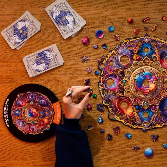 Koka puzle, Mandala Kosmosa Sapņi/Izmērs M, unidragon, Space dreams/KS