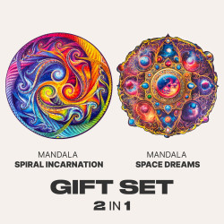 Koka puzle, Mandalas dāvanu komplekts #2, unidragon, Mandala Spiral Incarnation/M