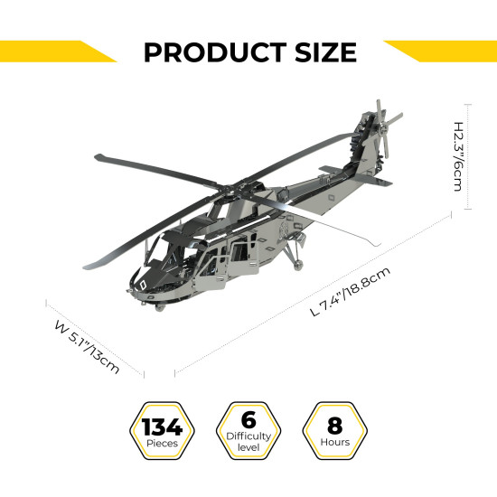 Metāla 3D modelis, Pacelšanas gars helikopters, metal-time, MT027