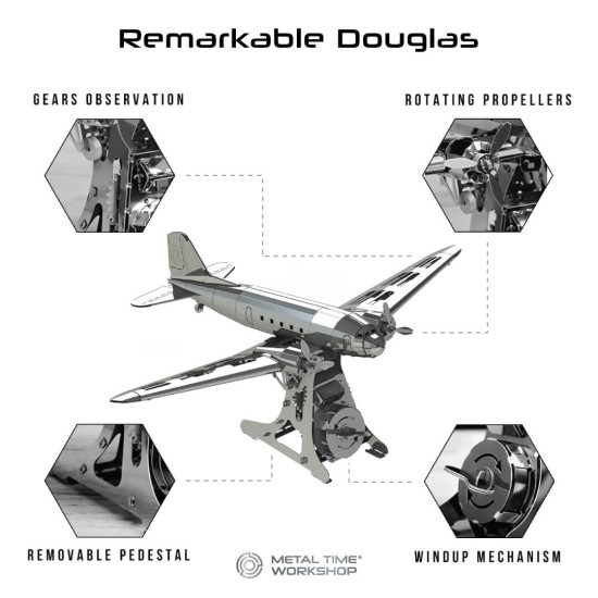 Metalinis 3D konstruktorius, Įspūdingas Douglas orlaivis, metal-time, MT057