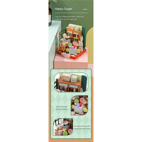 3D Miniatūra māja, Laimīgais Cukurs, Hongda, DMH-S2305