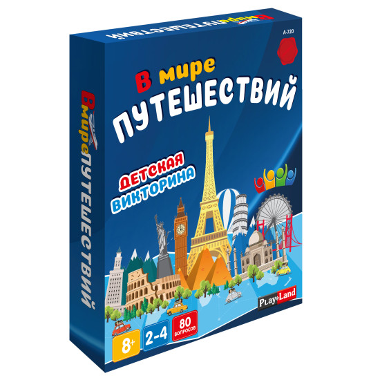 Galda spēle "Ceļojumu pasaulē" (5+, krievu valodā), PlayLand, A-720