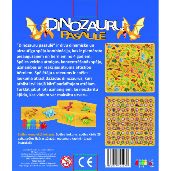 Lautapeli Dinosaurusten maailmassa (4+, latviaksi), PlayLand, L-251LV