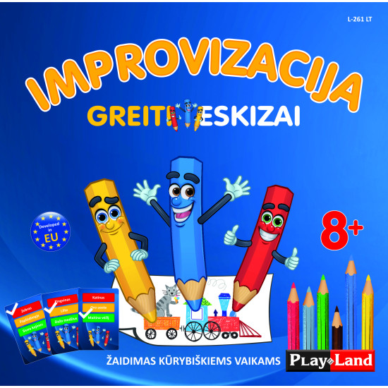 Stalo žaidimas Vaizduotė. Greiti piešiniai (8+, lietuvių k.), PlayLand, L-261LT